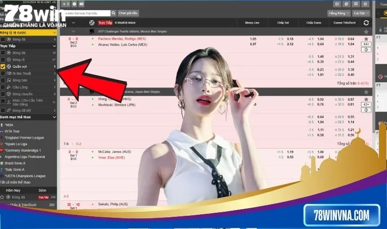 Quần vợt 78win - tỷ lệ ăn đậm đáng nể