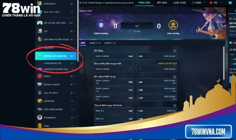 Kinh nghiệm chơi Vương Giả Vinh Diệu tại 78win